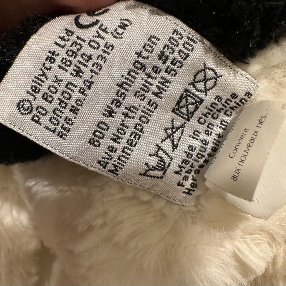 Jellycat London Bashful Puppy Black & Cream Plush Stuffed Animal Medium 12” - Picture 8 of 8